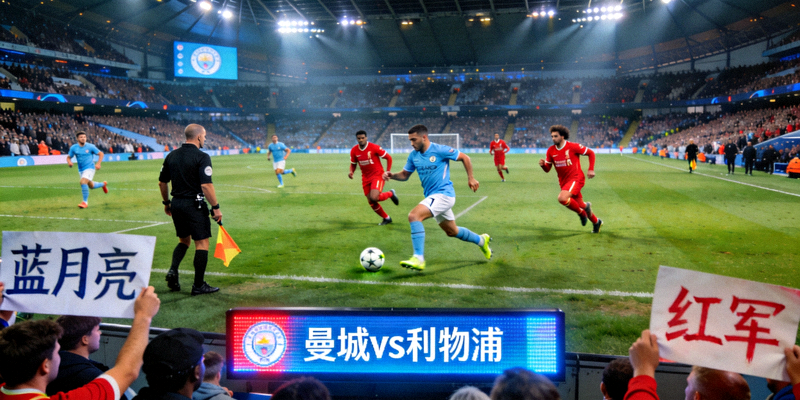 曼城对阵利物浦的英超联赛比赛现场直播画面